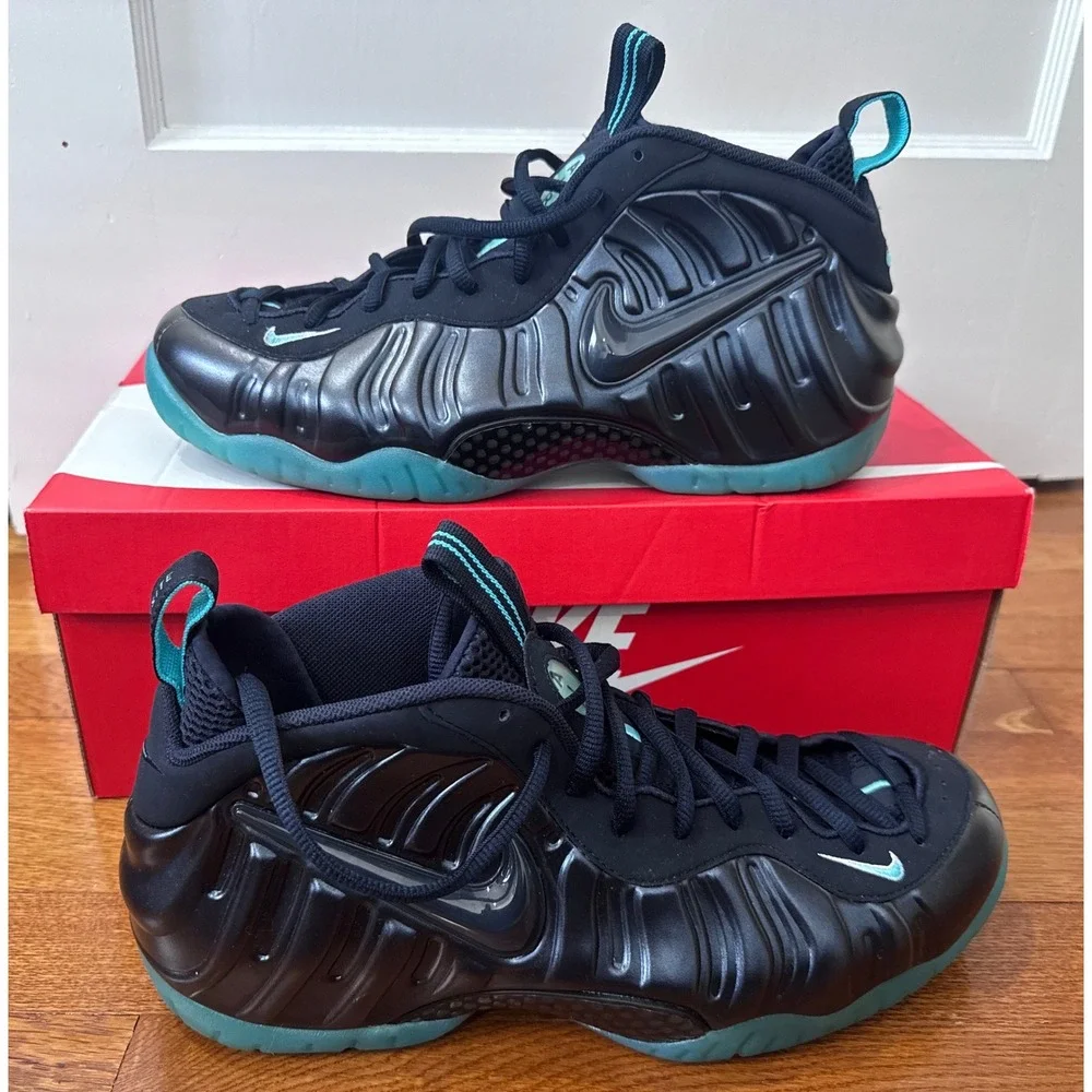 NO BOX Nike Air Foamposite Pro Hyper Cobalt Black Teal 624041-402 Mens Size 12